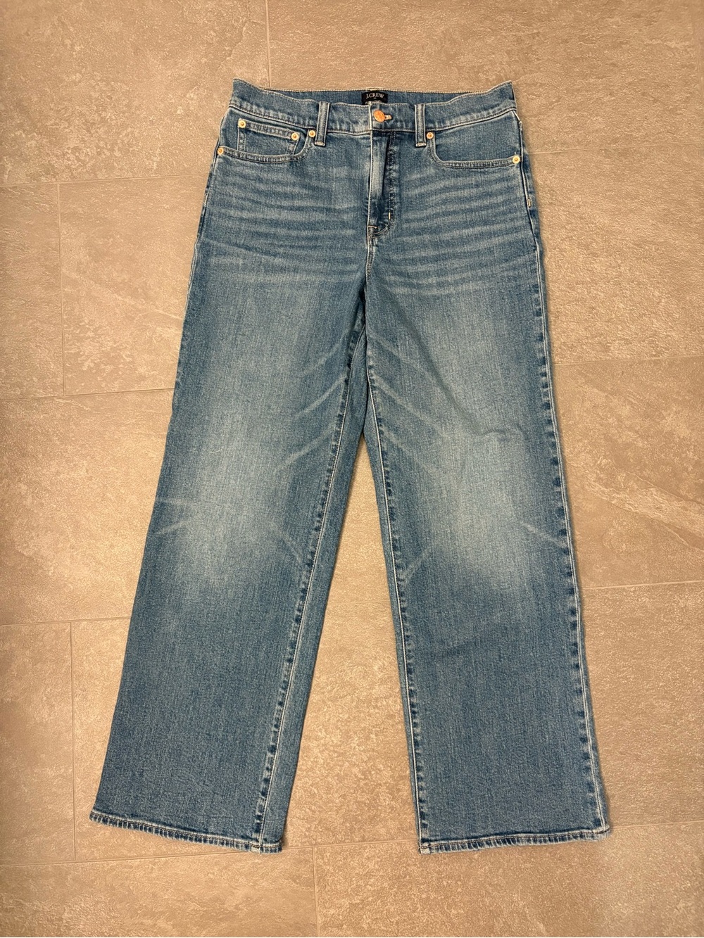 J. Crew Factory Medium Blue Slim Wide-Leg Jeans